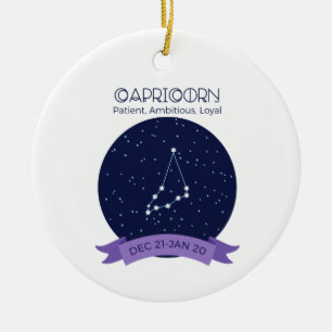 Capricorn Traits Ceramic Tree Decoration