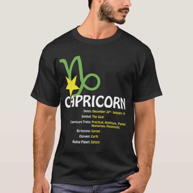 Capricorn Traits Dark T-Shirt (Front)