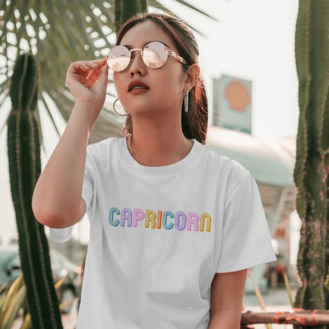 Capricorn typography modern colourful simple T-Shirt (Creator Uploaded)