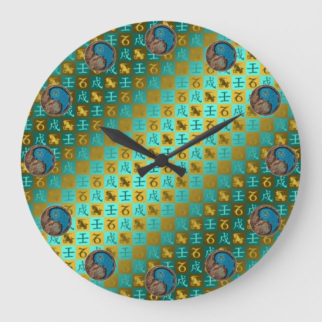 Capricorn & Water Dog Large Clock (Front)