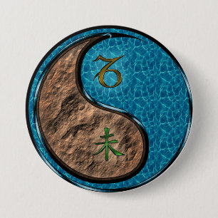 Capricorn & Water Goat 7.5 Cm Round Badge