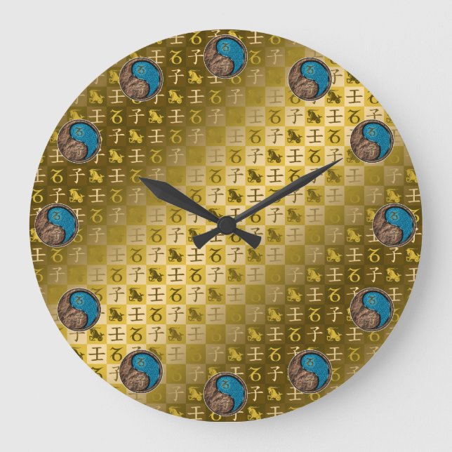 Capricorn & Water Rat Large Clock (Front)