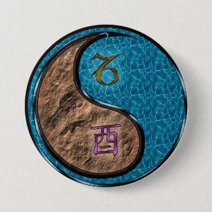 Capricorn & Water Rooster 7.5 Cm Round Badge
