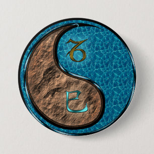 Capricorn & Water Snake 7.5 Cm Round Badge