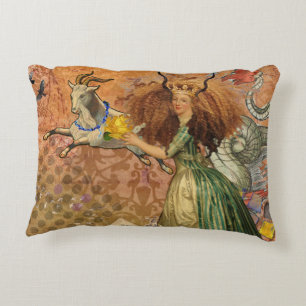 Capricorn Woman Goat Whimsical Fun Decorative Cushion