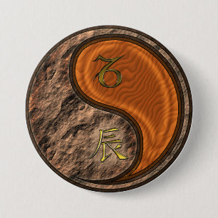 Capricorn & Wood Dragon 7.5 Cm Round Badge