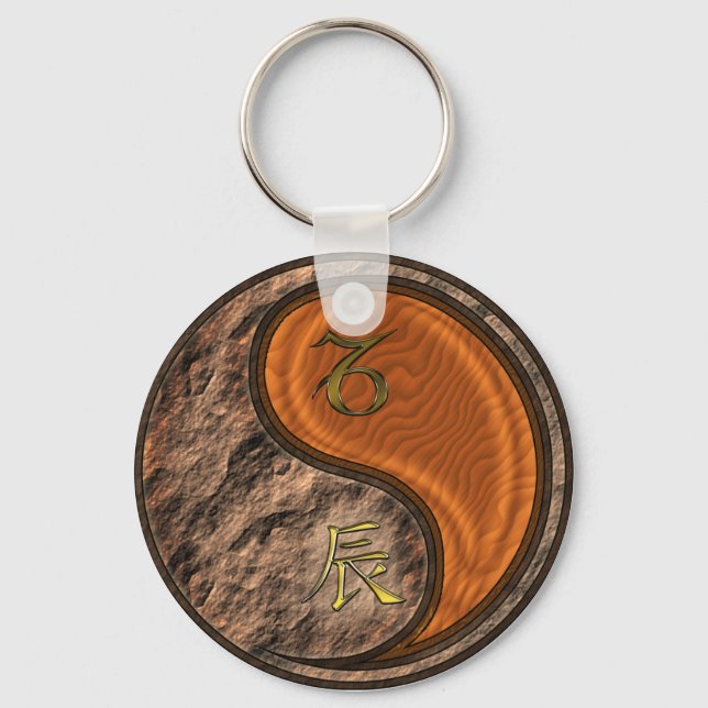 Capricorn & Wood Dragon Key Ring (Front)