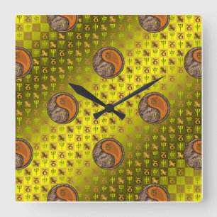 Capricorn & Wood Monkey Square Wall Clock