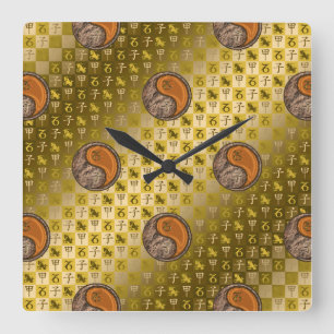 Capricorn & Wood Rat Square Wall Clock