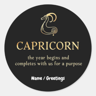 Capricorn Year Begins & Ends With Us Customisable Classic Round Sticker