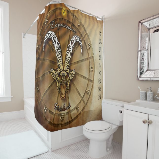 Capricorn Zodiac Astrology design Shower Curtain (In Situ)