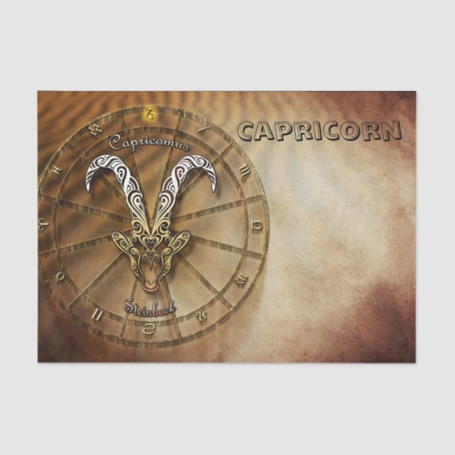 Capricorn Zodiac Astrology design Tissue Paper (Front)