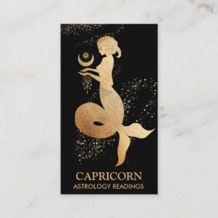 *~* Capricorn Zodiac Astrology Readings Black Business Card