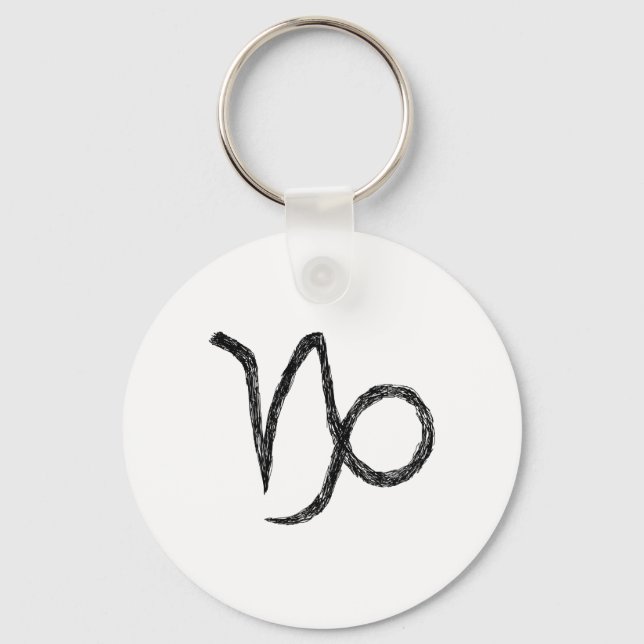 Capricorn. Zodiac Astrology Sign. Key Ring (Front)