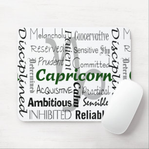 Capricorn Zodiac Astrology Traits Collage Mouse Mat