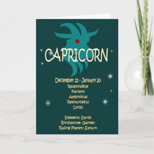 Capricorn Zodiac Birthday Card