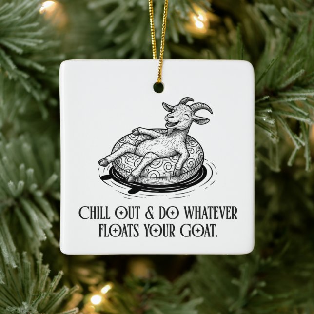 Capricorn Zodiac Birthday Christmas Ceramic Ornament (Tree)
