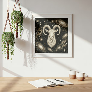 Capricorn Zodiac Celestial Astrology Poster