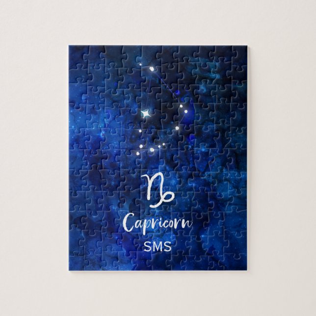 Capricorn Zodiac Constellation Galaxy Sky Monogram Jigsaw Puzzle (Vertical)