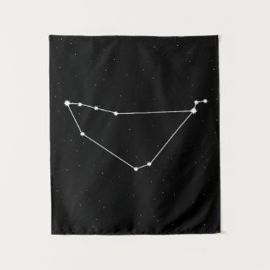 Capricorn Zodiac Constellation Modern Black & Whit Tapestry