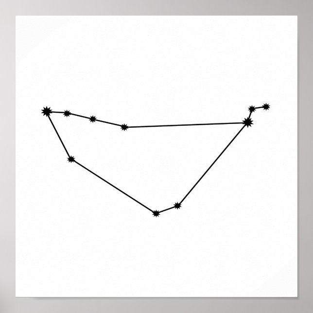 Capricorn Zodiac Constellation Modern Minimal Poster (Front)