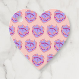 Capricorn Zodiac Coquette Heart Birthday Cake Favour Tags