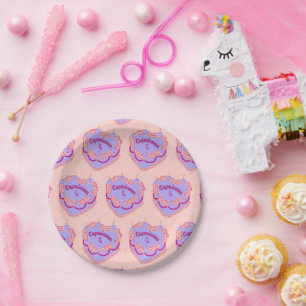 Capricorn Zodiac Coquette Heart Birthday Cake Paper Plate