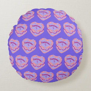 Capricorn Zodiac Coquette Heart Birthday Cake Round Cushion