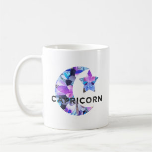 Capricorn Zodiac Crescent Moon Star Collage Art Coffee Mug