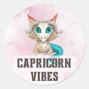 Capricorn Zodiac Decal for Astrology Lovers Classic Round Sticker