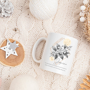 Capricorn Zodiac Floral Jasmine Astrology Birthday Coffee Mug