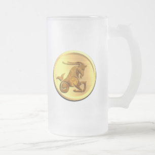 Capricorn Zodiac Frosted Beer Mug