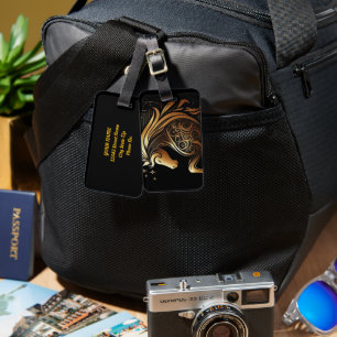 Capricorn Zodiac Gold Horse Astrology Luggage Tag