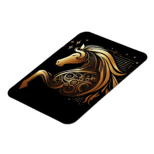 Capricorn Zodiac Gold Horse Astrology Magnet