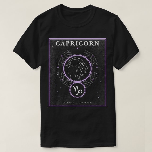 Capricorn Zodiac Horoscope Sign Astrology Tarot Co T-Shirt (Design Front)