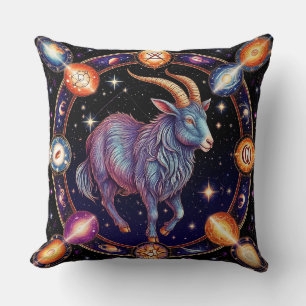 Capricorn Zodiac Illustration Cushion