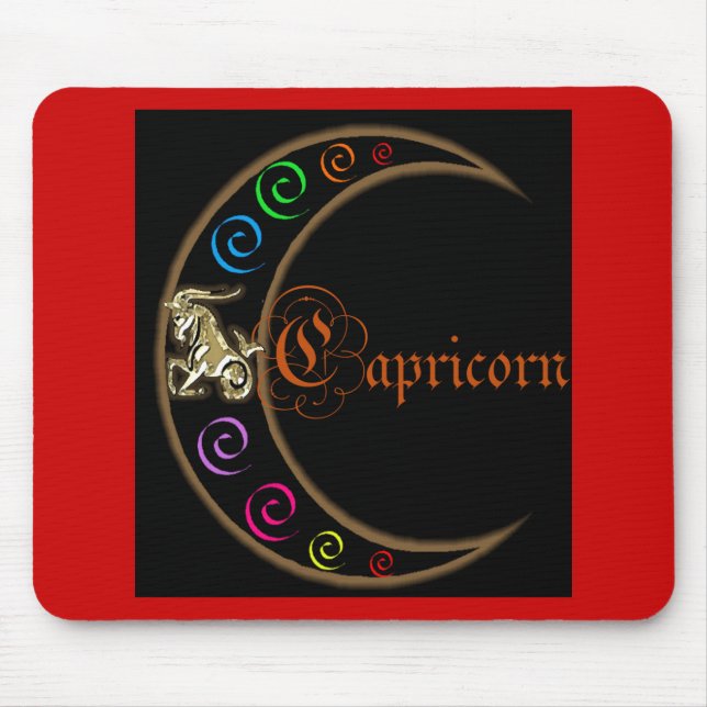 Capricorn Zodiac Moon Mouse Mat (Front)