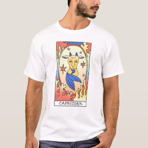 Capricorn Zodiac Sign Abstract Art Vintage T-Shirt