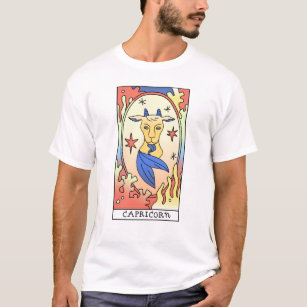 Capricorn Zodiac Sign Abstract Art Vintage T-Shirt