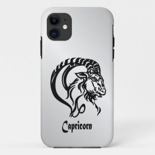 Capricorn Zodiac Sign and Symbol Silver iPhone 11 Case