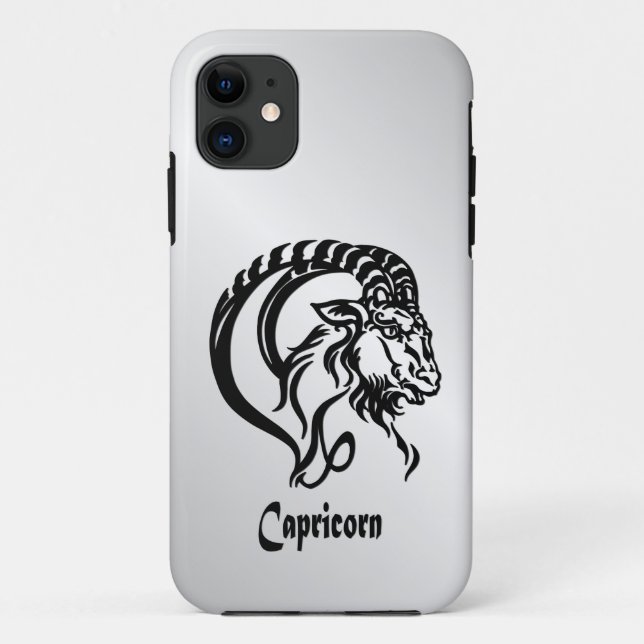 Capricorn Zodiac Sign and Symbol Silver Case-Mate iPhone Case (Back)