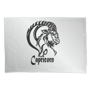 Capricorn Zodiac Sign and Symbol Silver Pillowcase