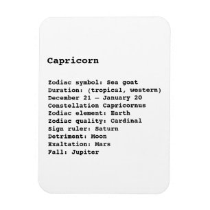 Capricorn Zodiac Sign Astrology birthday Magnet
