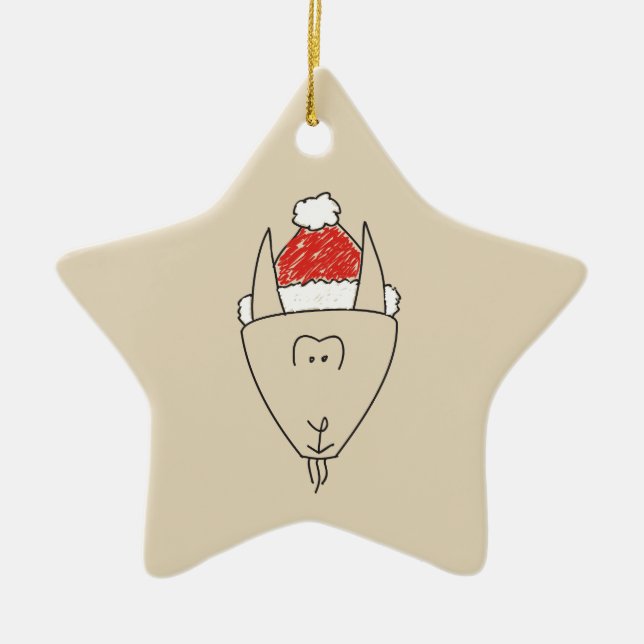 Capricorn Zodiac Sign Astrology Cute Drawing  Ceramic Tree Decoration (Front)