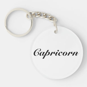Capricorn Zodiac Sign Astrology elegant classic Key Ring