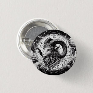 Capricorn Zodiac Sign Astrology Horoscope Art 3 Cm Round Badge