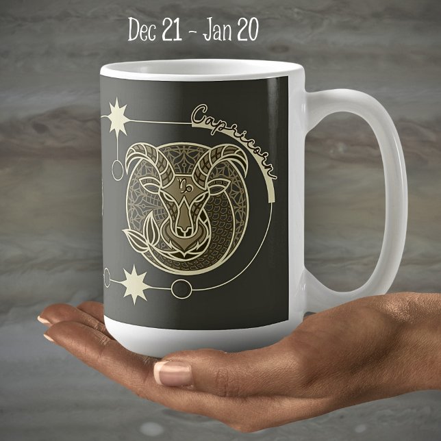 Capricorn Zodiac Sign Astrology Mandala Spiritual Coffee Mug (Creator Uploaded)