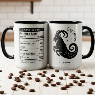 Capricorn Zodiac Sign Astrology Nutrition Facts Mug
