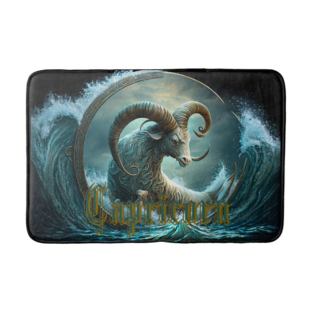 Capricorn Zodiac Sign Bath Mat (Front)