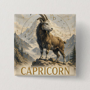 Capricorn Zodiac Sign Birthday Astrology Gift 15 Cm Square Badge